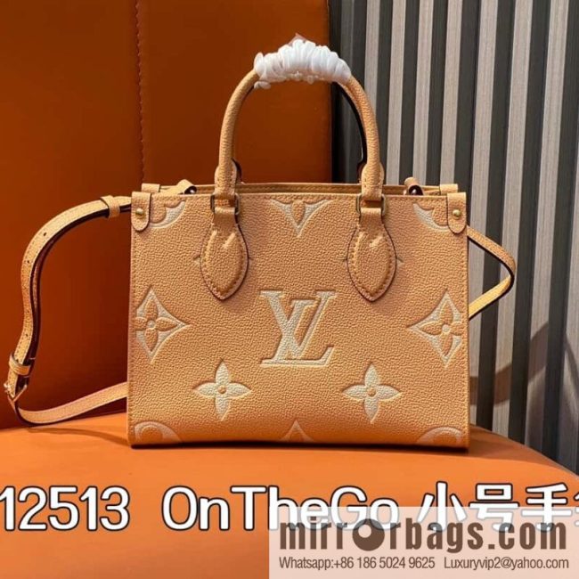 [Original order boutique] M12513 light brown, full leather square bag series M45779 M45653 This OnTheGo small handbag