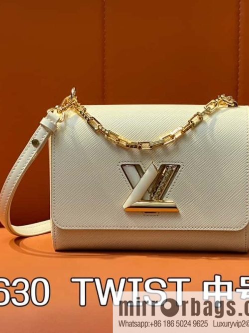 [Original order boutique] M24630 meters white, water ripple Twist series TWIST medium handbag M24631 black