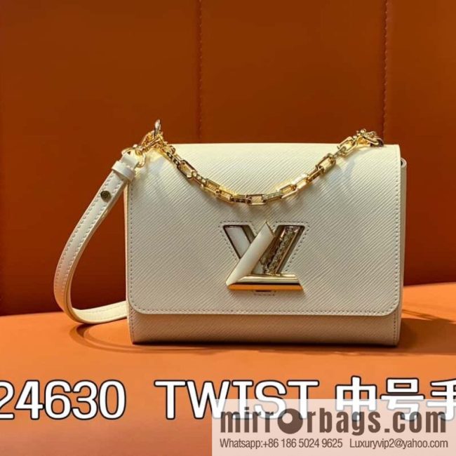 [Original order boutique] M24630 meters white, water ripple Twist series TWIST medium handbag M24631 black