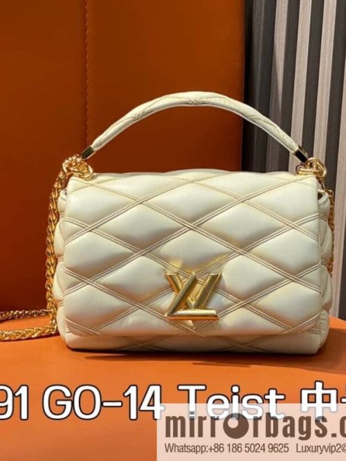 [Original order boutique] M22891 meters white, full leather rhombus chain bag series GO-14 Teist medium handbag M23045 M22890