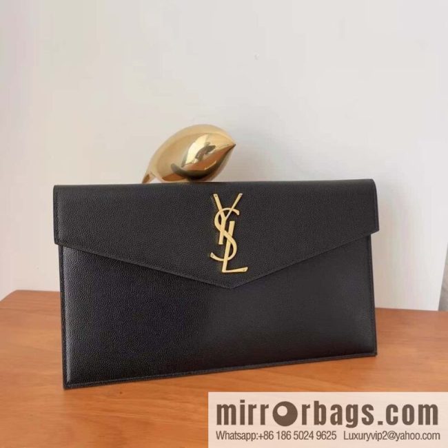 YSL 𝑼𝒑𝒕𝒐𝒘𝒏_ Caviar Clutch 565739 Black