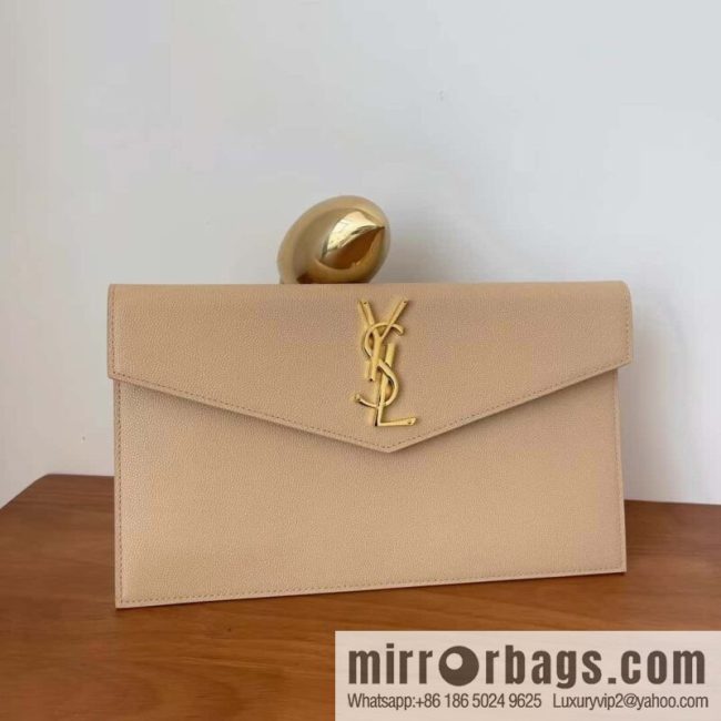 YSL 𝑼𝒑𝒕𝒐𝒘𝒏_ Caviar Clutch 565739 apricot