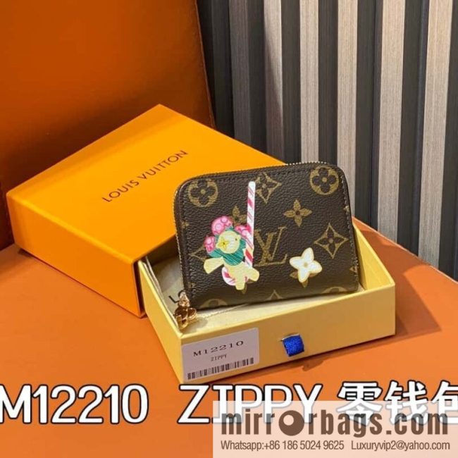 [Original order boutique] M12210 red, Christmas single zipper short wallet series ZIPPY change bag Vivienne Holidays 2024 series