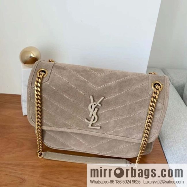 YSL 🌱 𝙉𝙞𝙠𝙞 𝟮𝟴𝙘𝙢 『 suede with cowhide 498894 grey