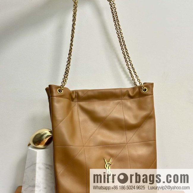 YSL 𝗝𝗔𝗠𝗜𝗘 𝟰.𝟯 𝗣𝗢𝗖𝗛𝗢𝗡 sheep leather clutch bag 781666 caramel color