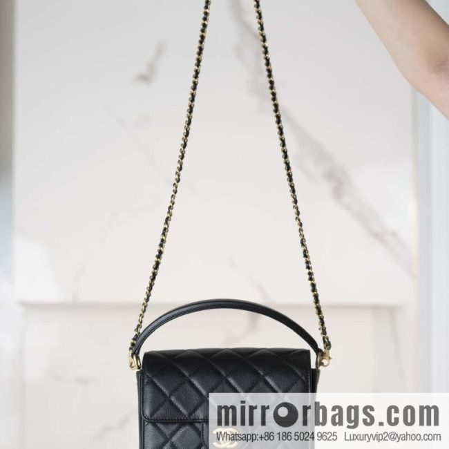 𝐂𝐇𝐀𝐍𝐄𝐋 24K CF Handle Cover Bag, Black, Small AS5165