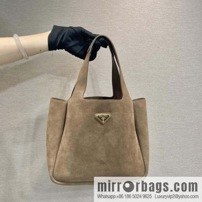 PRADA 🎉 frosted leather vegetable basket 🎉🎉 1BG335 large new bucket bag✨