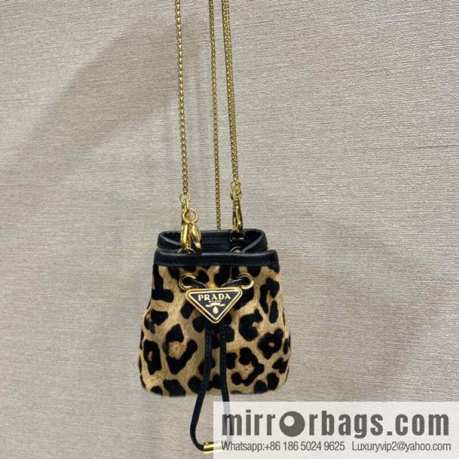 PRADA 🎉 Leopard print small bucket 🎉 1NR016 new product🎉🎉