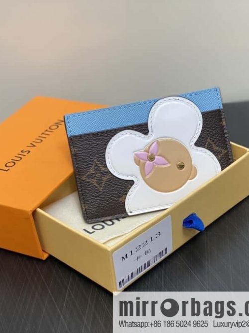 [Original order boutique] M12213 presbyopia blue, Christmas card bag wallet series LV CHARMS card holder