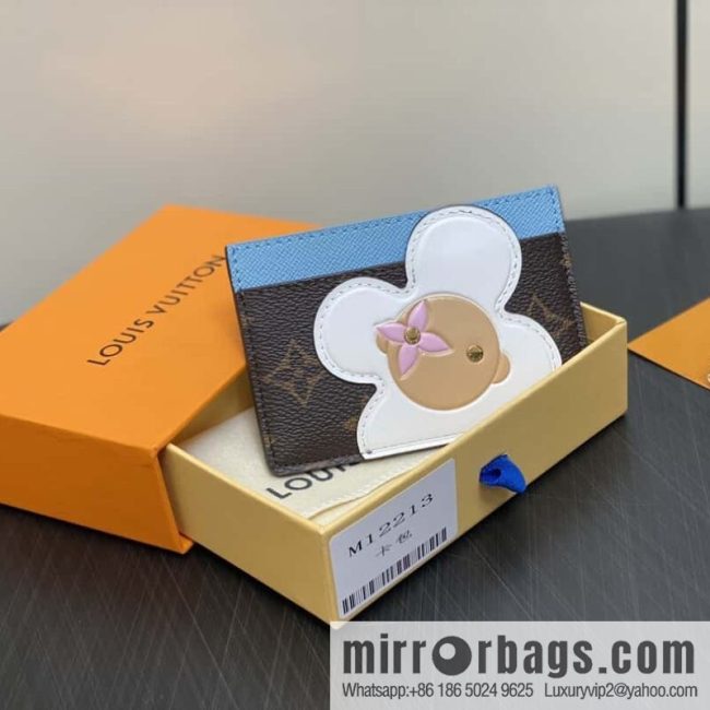 [Original order boutique] M12213 presbyopia blue, Christmas card bag wallet series LV CHARMS card holder