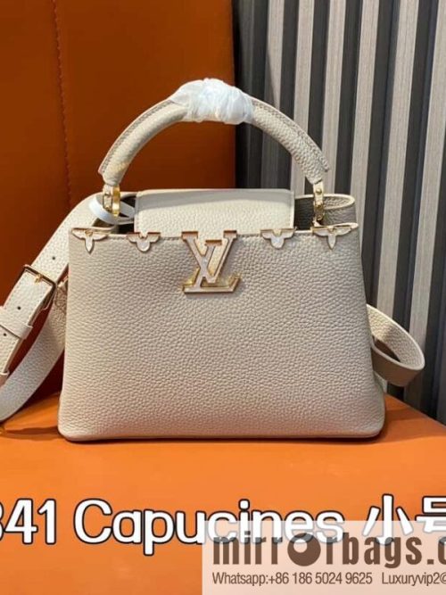 [Original order boutique] M11341 gray flower crown, full leather cap that English series Capucines small handbag Flower Crown handbag