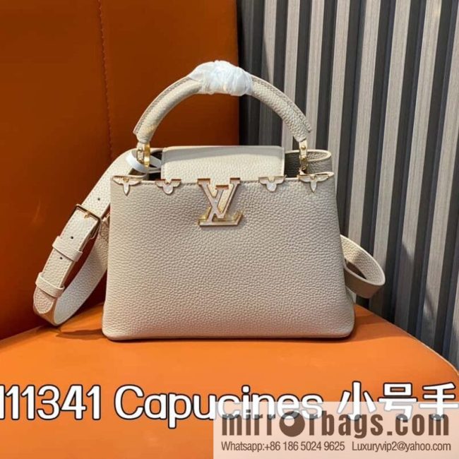 [Original order boutique] M11341 gray flower crown, full leather cap that English series Capucines small handbag Flower Crown handbag