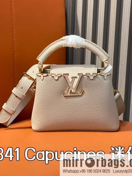 [Original order boutique] M11341 gray flower crown, full leather cap, that English series Capucines mini handbag
