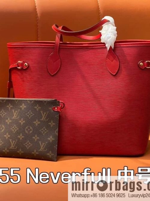 [Original order boutique] M11930 red, water ripple shopping bag series Neverfull medium handbag