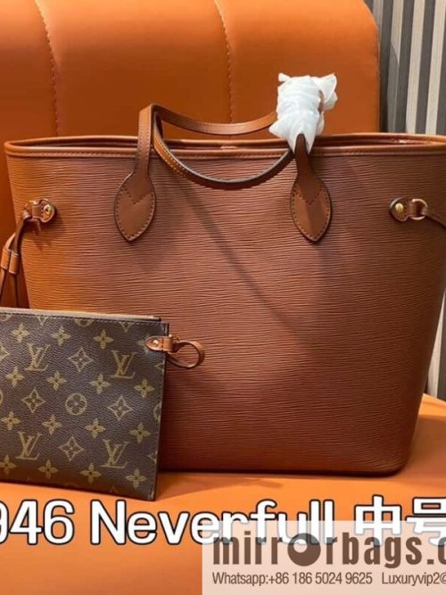 [Original order boutique] M11930 brown, water ripple shopping bag series Neverfull medium handbag