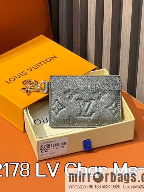 [Original order boutique] M12178 pearlescent gray full leather embossed, card bag wallet series Porte-cartes LV Char Ms card holder