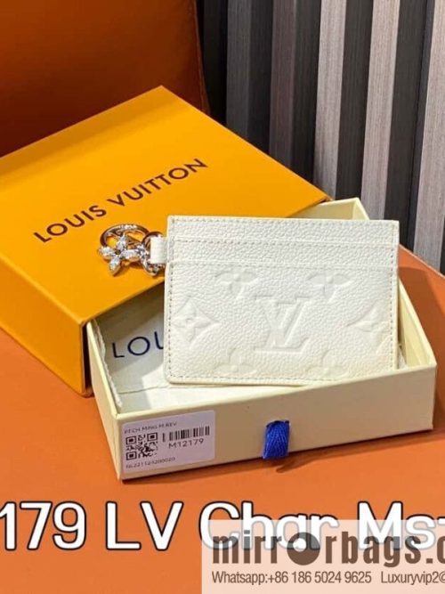 [Original order boutique] M12179 pearlescent white full leather embossed, card bag wallet series Porte-cartes LV Char Ms card holder