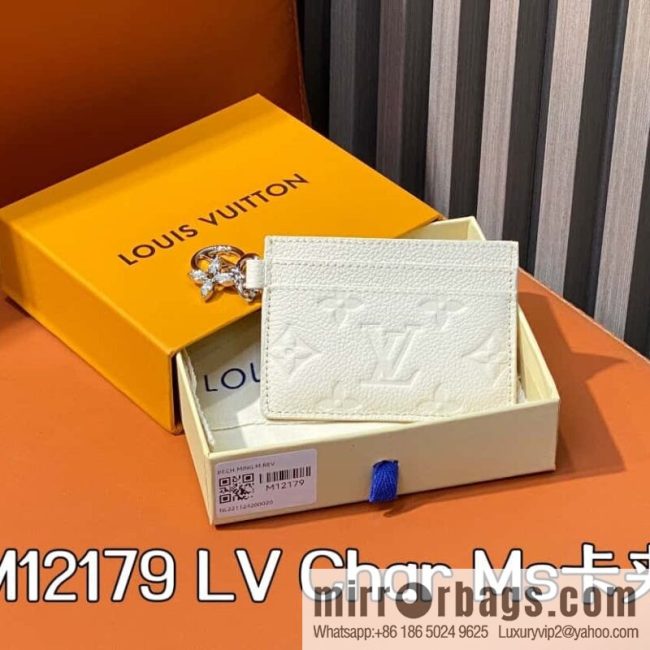 [Original order boutique] M12179 pearlescent white full leather embossed, card bag wallet series Porte-cartes LV Char Ms card holder