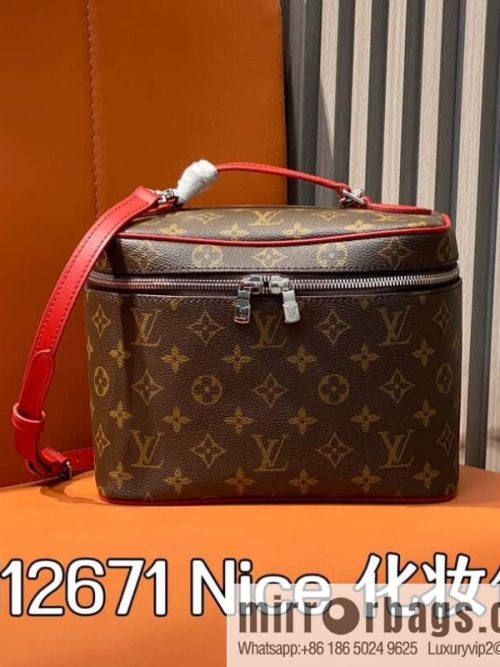 [Original order boutique] M12671 old flower red, medium cosmetic bag Nice cosmetic bag
