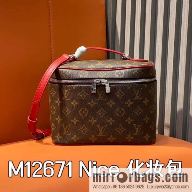 [Original order boutique] M12671 old flower red, medium cosmetic bag Nice cosmetic bag