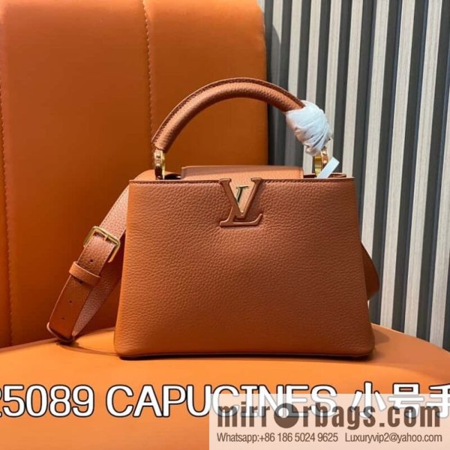 [Original order boutique] M25089 brown M24545 full leather cap that English series CAPUCINES small handbag