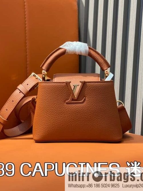[Original order boutique] M25089 brown M24545 full leather cap that English series CAPUCINES mini handbag