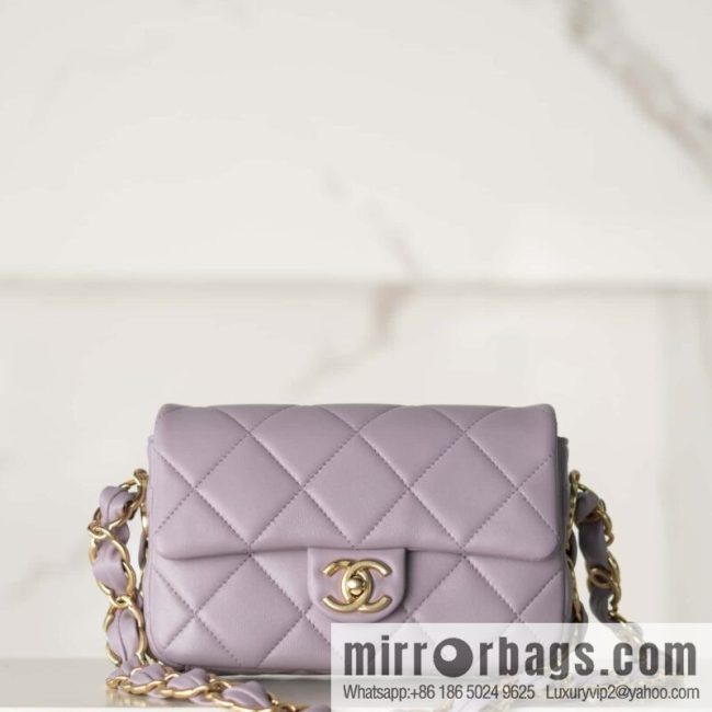 𝐂𝐇𝐀𝐍𝐄𝐋 24K thick chain armpit bag, large Mini taro purple AS5174