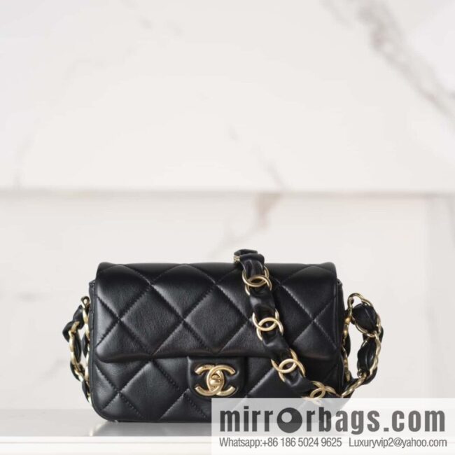 wsxc1732554711316_0-800x800njvgcpdgyts131959_20250702223300.jpg 𝐂𝐇𝐀𝐍𝐄𝐋 24K thick chain armpit bag, large mini black AS5174