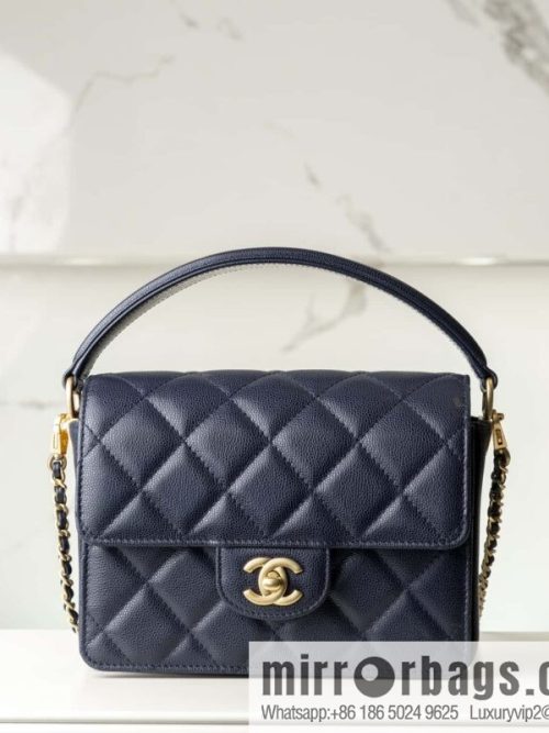 𝐂𝐡𝐚𝐧𝐞𝐥 𝟮𝟰𝗞 autumn and winter series, handle cover bag, navy blue 💙 small AS5165