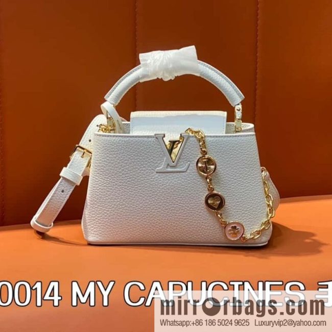 [Original order boutique] K00014 white full leather, chain cap that English series, personalized custom MY CAPUCINES handbag