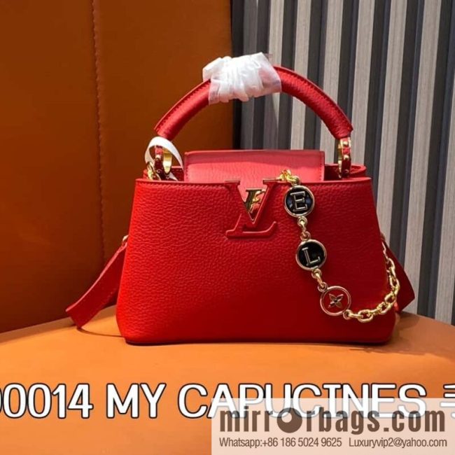 [Original order boutique] K00014 red full leather, chain cap that English series, personalized custom MY CAPUCINES handbag