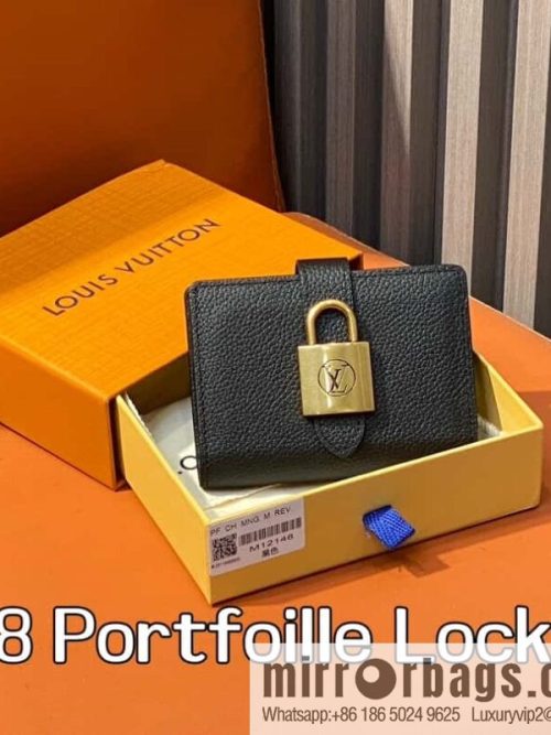 [Original order boutique] M12148 black, full leather wallet series Portfoille Locky wallet 12148 brown M12408 black