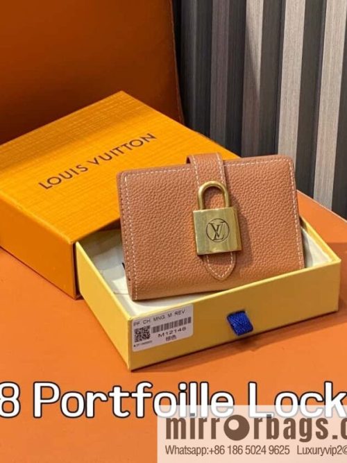 [Original order boutique] M12148 brown, full leather wallet series Portfoille Locky wallet 12148 brown