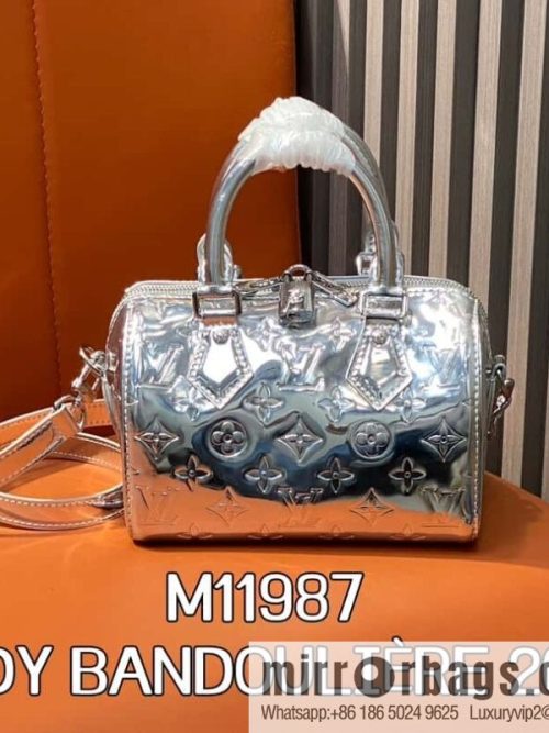 [Original order boutique] M11987 silver patent leather, pillow bag speedy series SPEEDY BANDOULIZRE 20 handbag