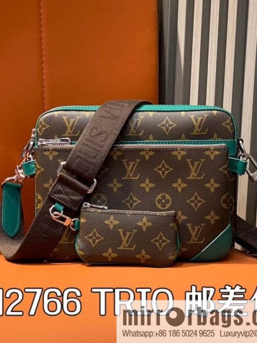 [Original order boutique] M12766 presbyopia/green, men\'s bag three-piece series TRIO messenger bag