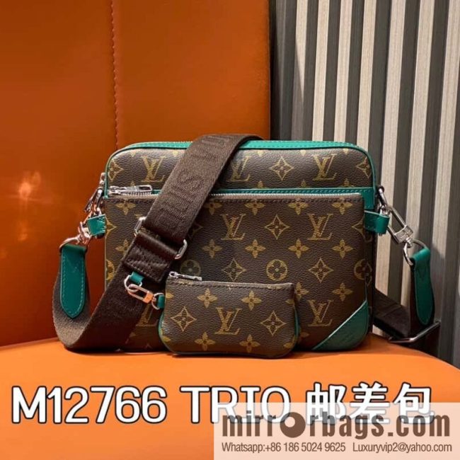 [Original order boutique] M12766 presbyopia/green, men\'s bag three-piece series TRIO messenger bag