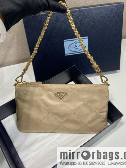 PRADA 🎉 Embroidered Hobo 🎉 1 Nl 054 Underarm Bag 🎉🎉 apricot