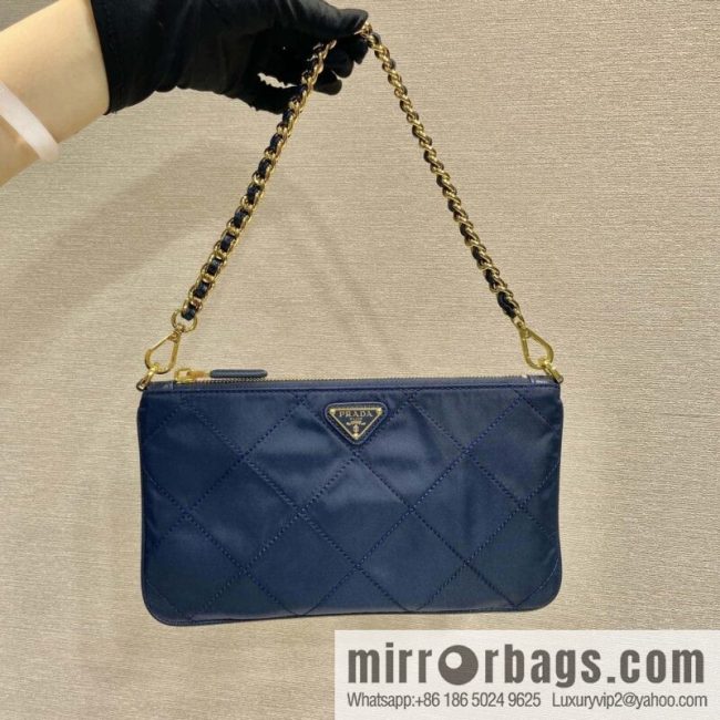 PRADA 🎉 Embroidered Hobo 🎉 1 Nl 054 Underarm Bag 🎉🎉 Blue