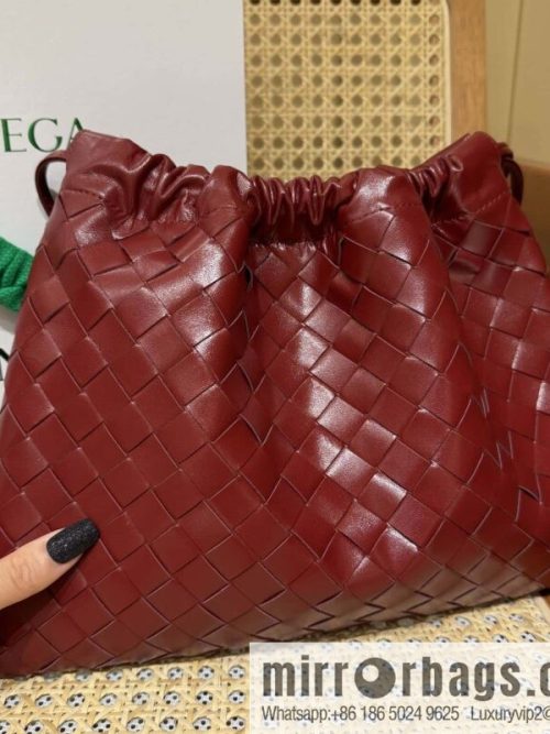 BV Medium Dustbag Clutch 796728 Akane Brown Red