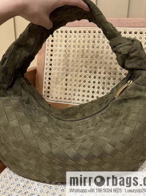 BV Jodie Shoulder Backpack 600261 Suede Olive Oil Green