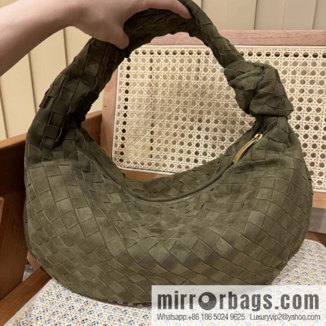 BV Jodie Shoulder Backpack 600261 Suede Olive Oil Green