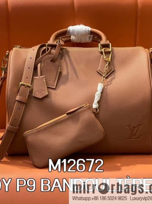 [Original order boutique] M12672 brown full leather, pillow bag speedy series SPEEDY P9 BANDOULIZRE40 handbag