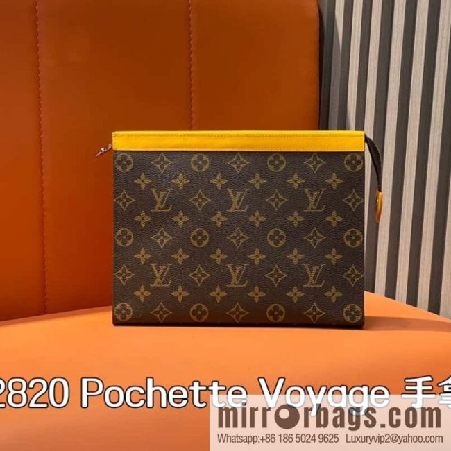 [Original order boutique] M12820 old flower yellow, handbag clutch series M61692 + versatile Pochette Voyage clutch bag