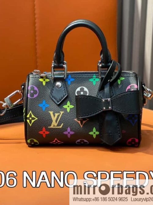 [Original order boutique] M13406 black color, pillow bag speedy series lv Murakami Takashi joint NANOSPEEDY handbag