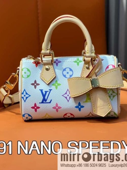 [Original order boutique] M13391 white color, pillow bag speedy series lv Murakami Takashi joint NANOSPEEDY handbag