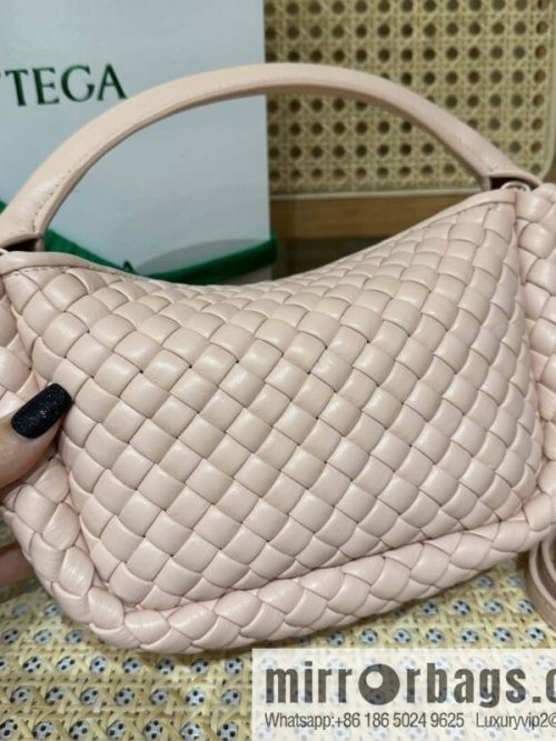 BV Small Cobble Handbag 805739 Embossed Powder