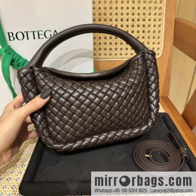BV Small Cobble Handbag 805739 Chocolate Brown