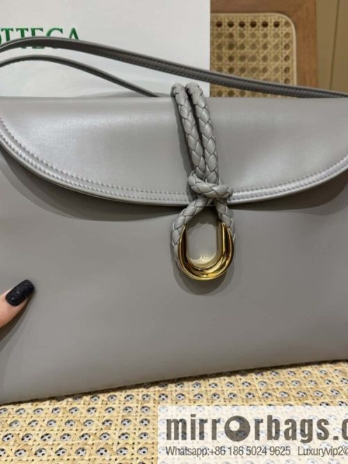 BV Large Liberta Crossbody Bag 806034 Silver Grey