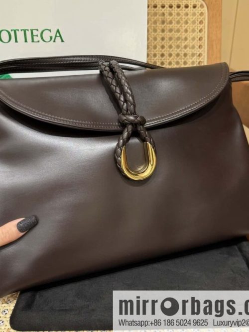 BV Large Liberta Crossbody Bag 806034 Chocolate Brown