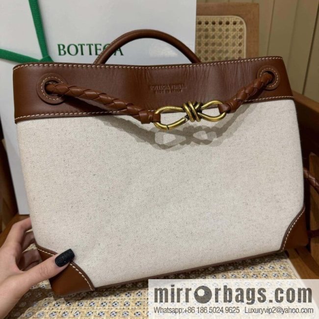 BV Medium Andiamond Handbag 766016 Caramel Patchwork
